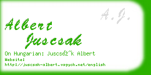 albert juscsak business card